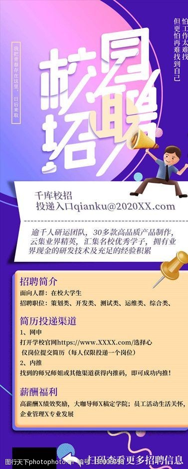 兼职招聘手机海报图片