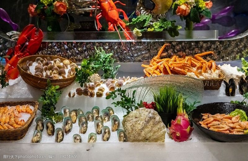 贝类海鲜自助餐图片