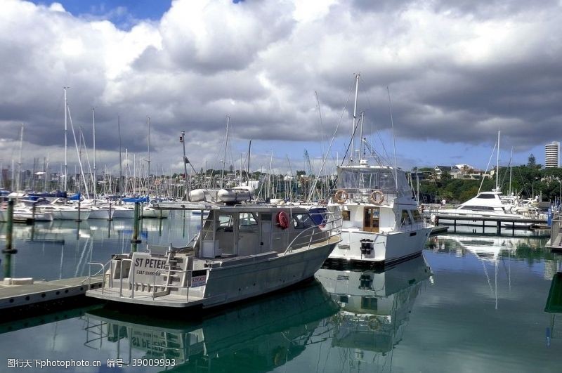 新西兰海滨风光奥克兰游艇码头风光图片