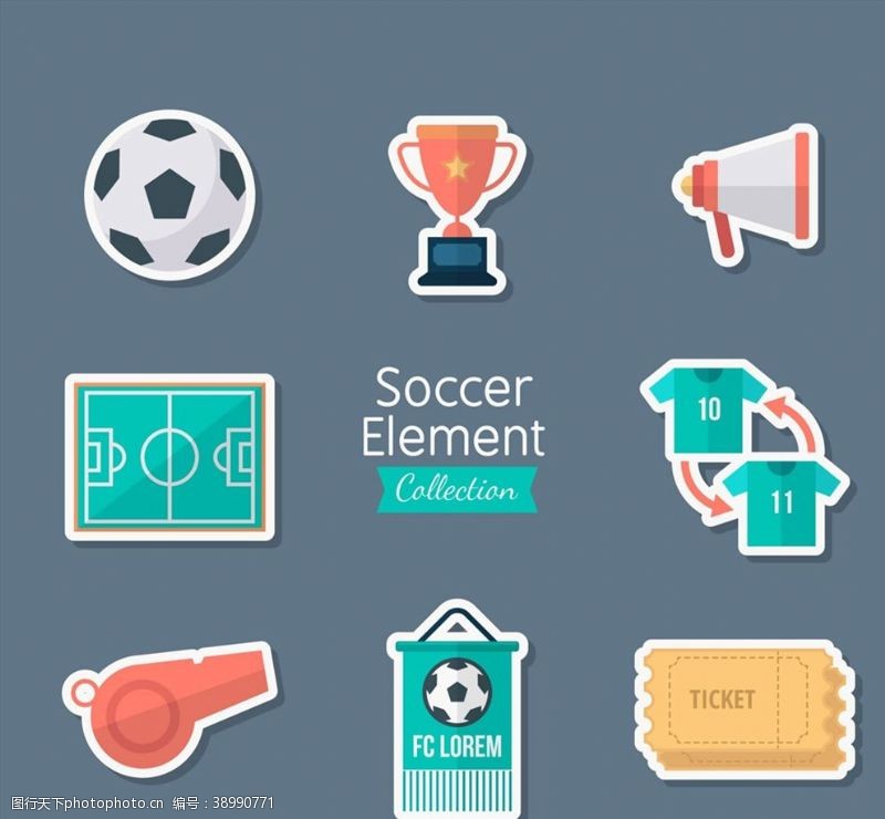 足球创意创意足球元素贴纸图片