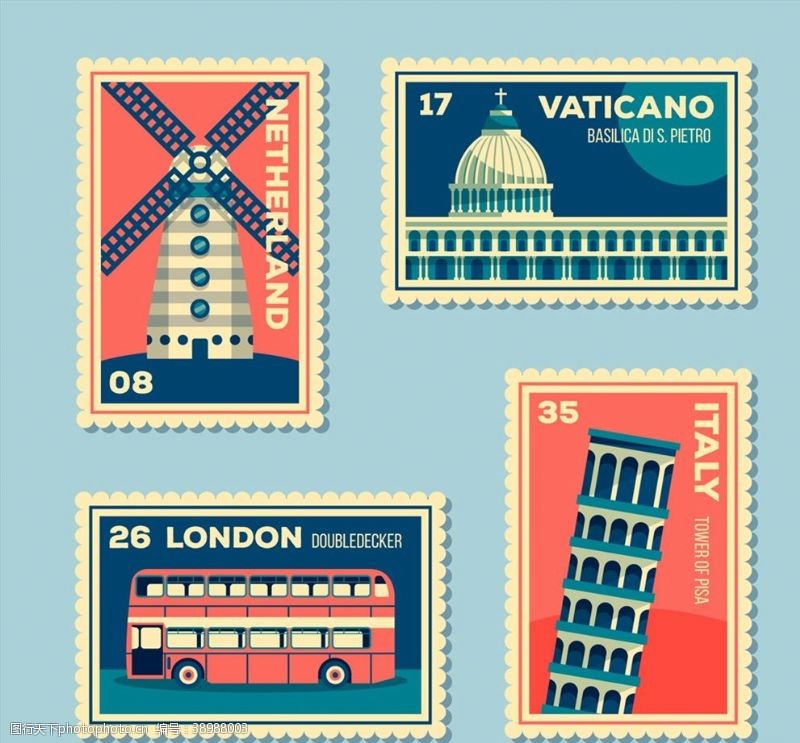 邮票设计环球旅游邮票图片