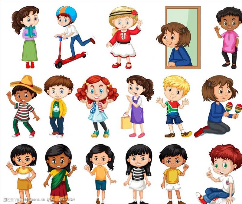 国际儿童节卡通矢量儿童图片