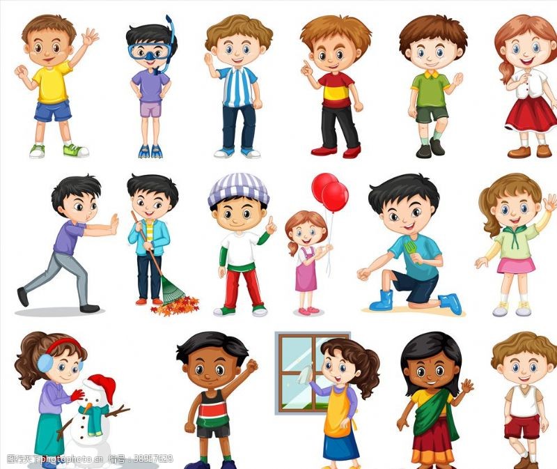 国际儿童节卡通矢量儿童图片