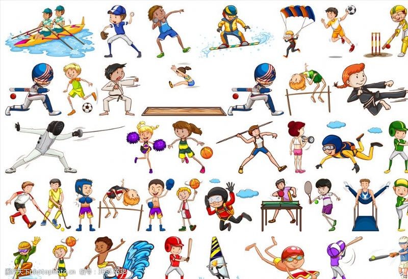 国际儿童节卡通矢量体育儿童图片