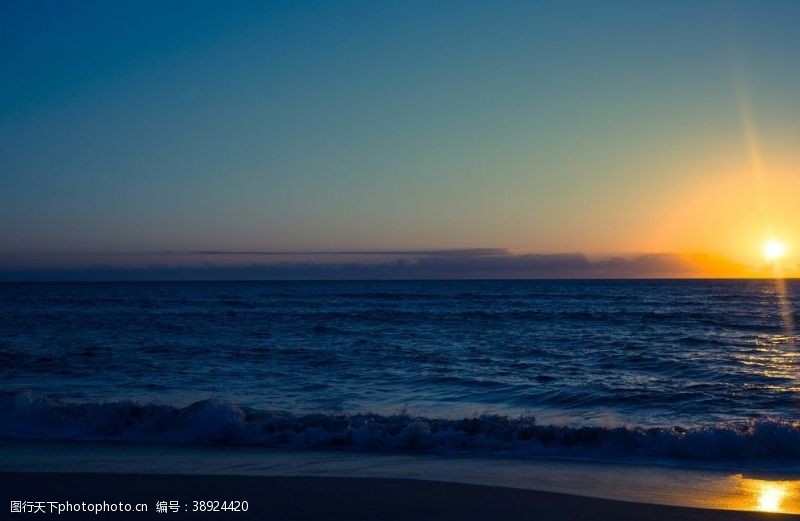 夕阳红天空日出图片