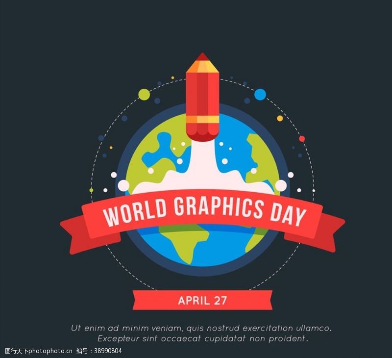 彩色铅笔世界平面设计日图片