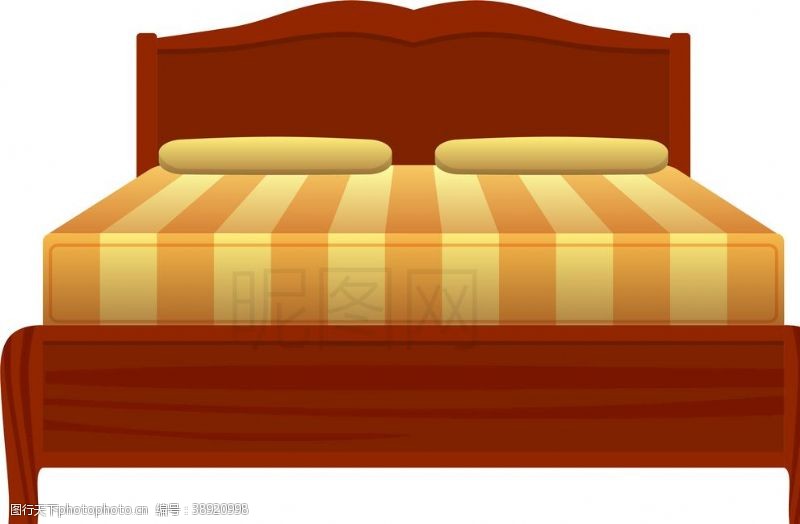 小木床双人床图片
