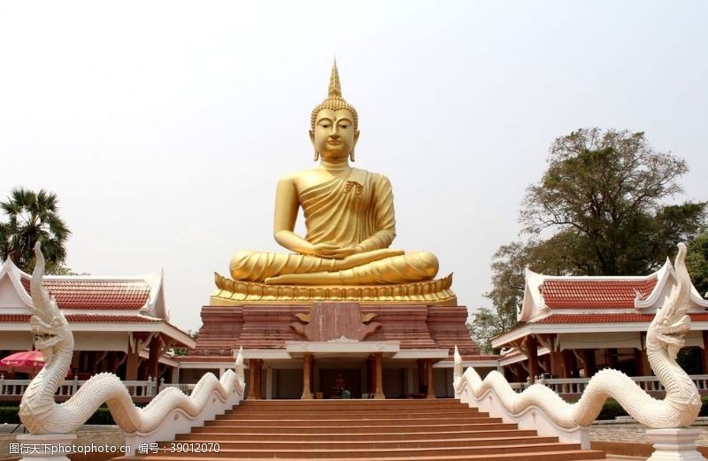 泰国旅游素材泰国佛像地标建筑背景素材图片