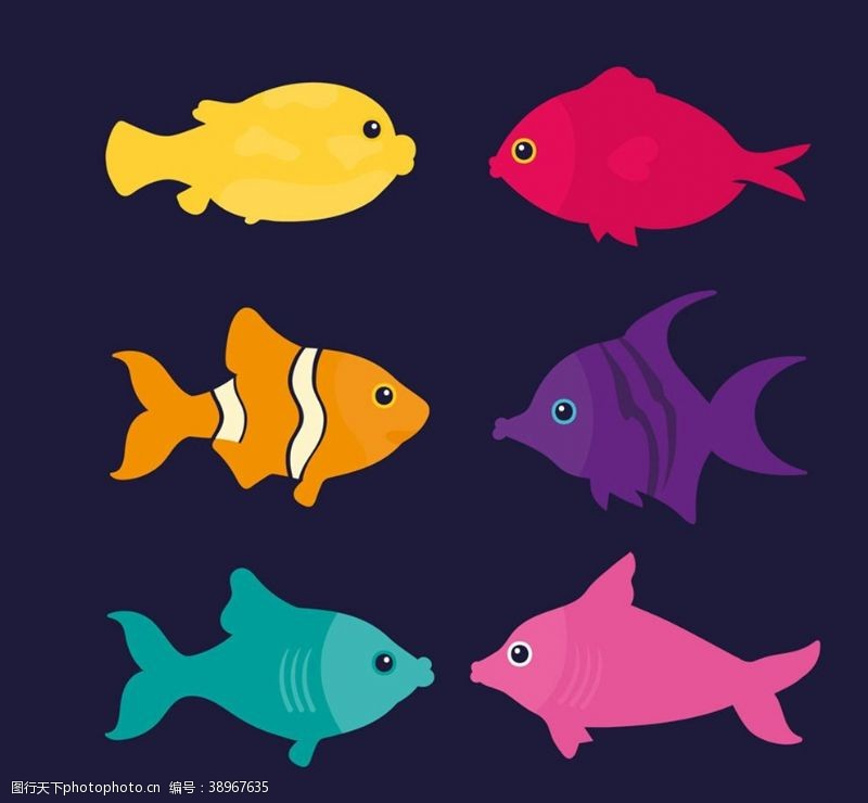 文件彩色鱼类设计图片
