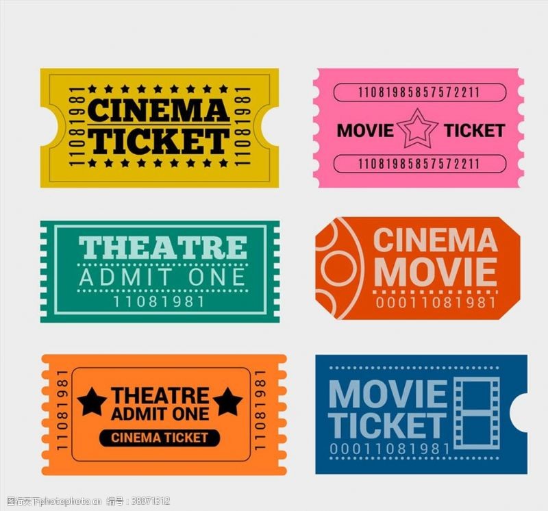 电影院广告创意单人电影票图片