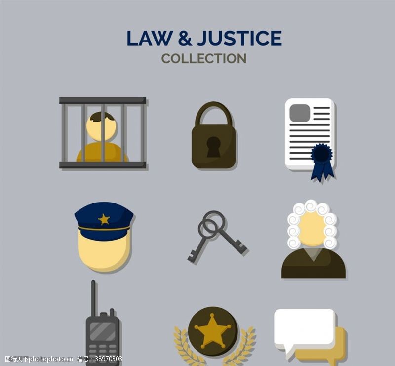 法律图图标创意法律元素图标图片