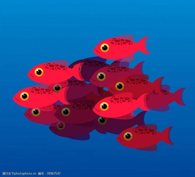 文件红色鱼群设计图片