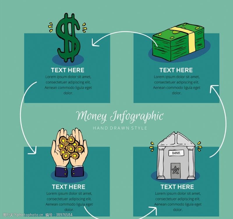 金钱符号金融元素信息图图片