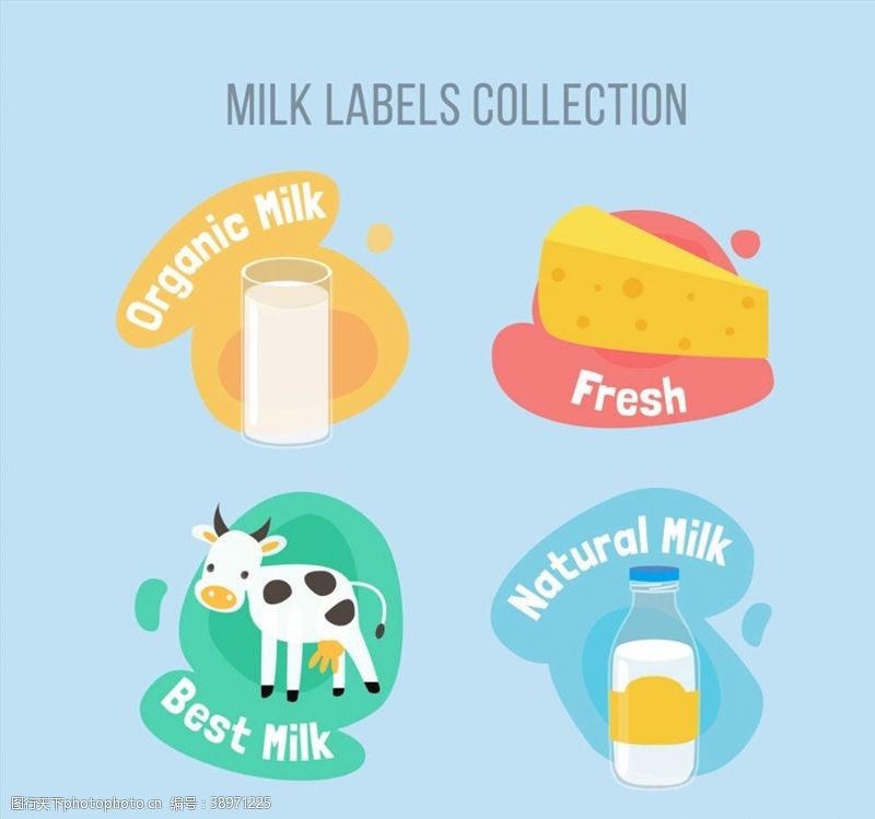 牛奶标签设计图片