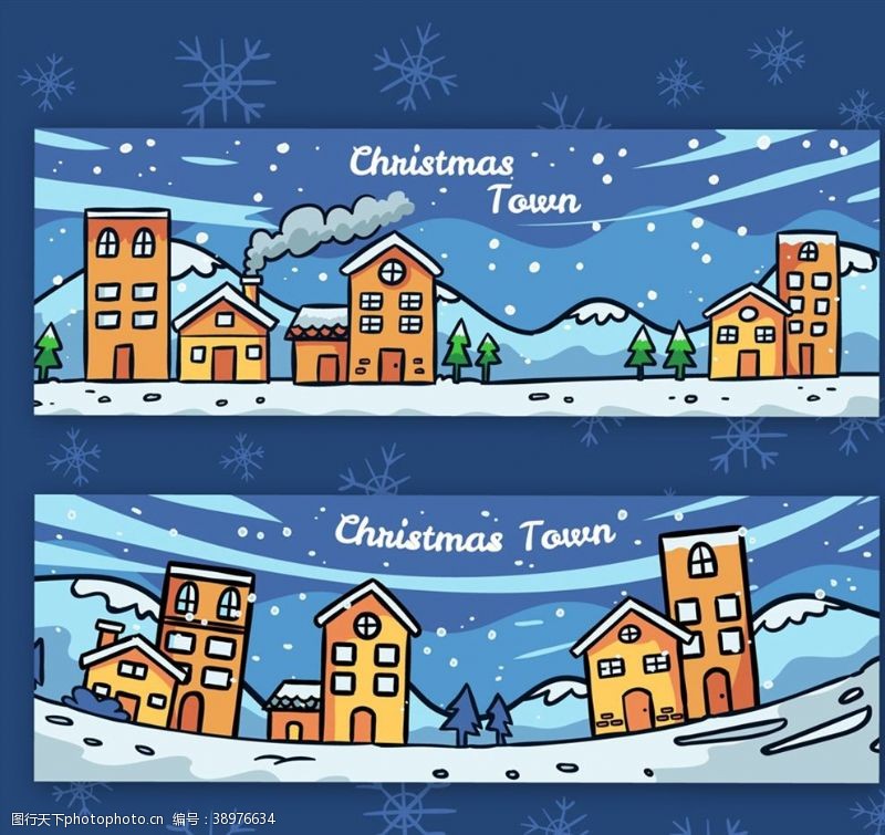 雪花圣诞小镇图片