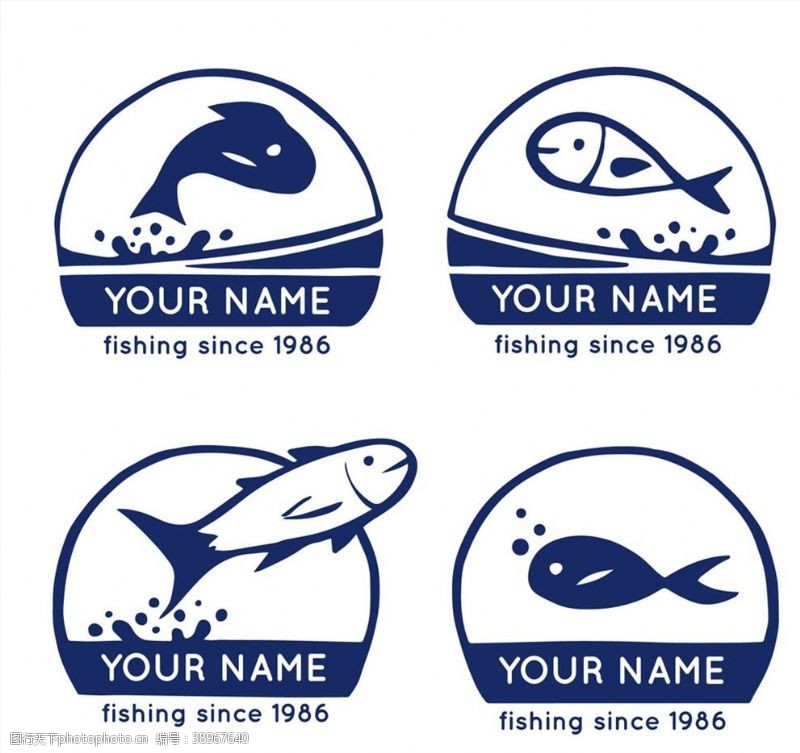 文件深蓝色鱼类标志图片