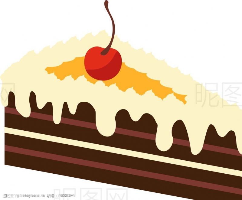 矢量红丝带蛋糕图片