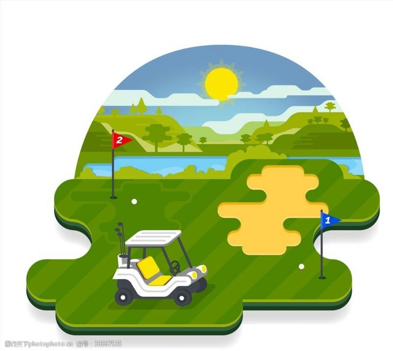 高尔夫广告高尔夫球场风景图片