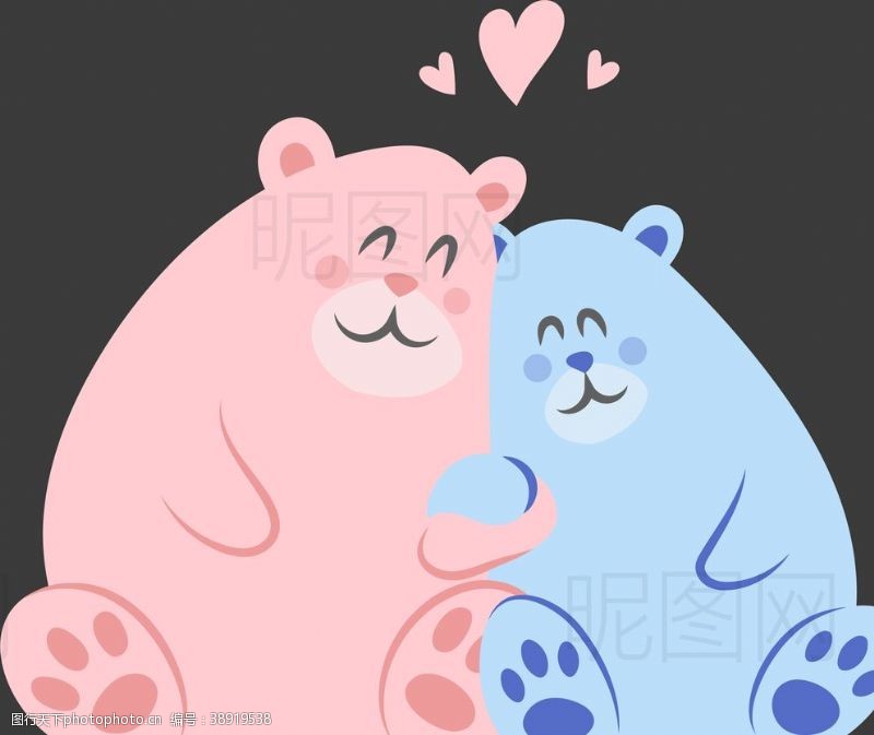 卡通宠物小熊情侣小熊图片