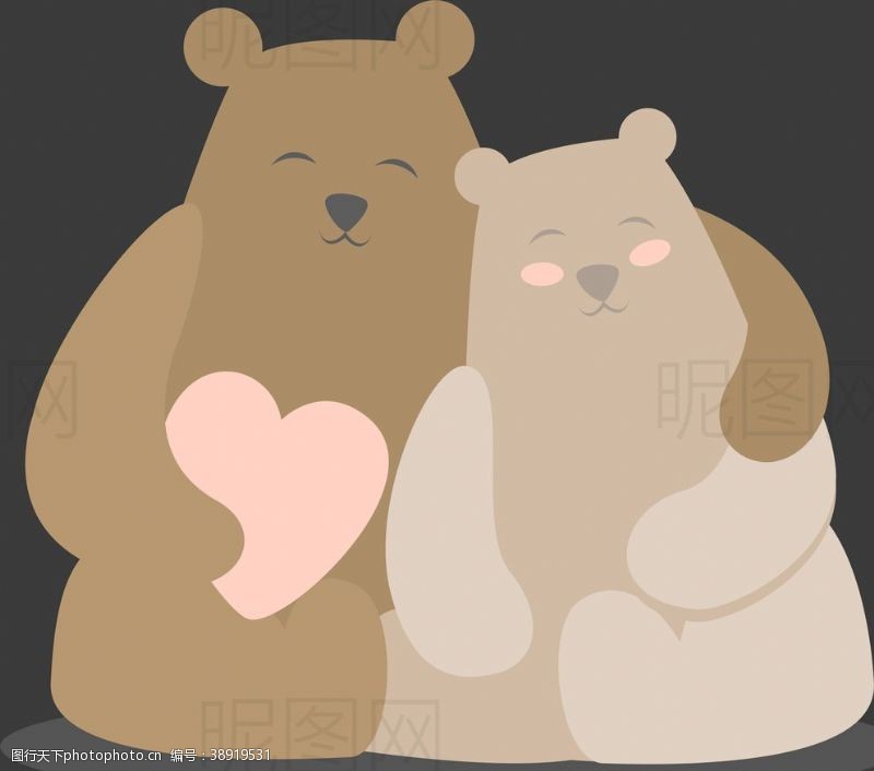 卡通宠物小熊情侣熊图片