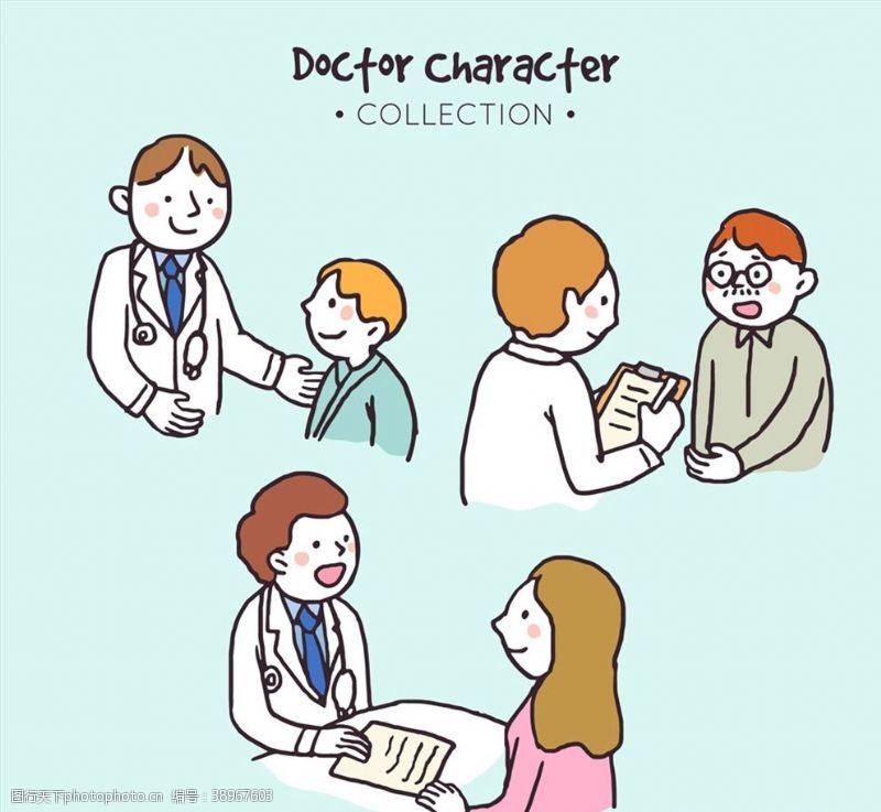 文件手绘医生和患者图片