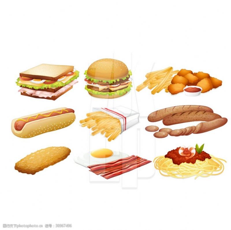 火腿海报西式快餐图片