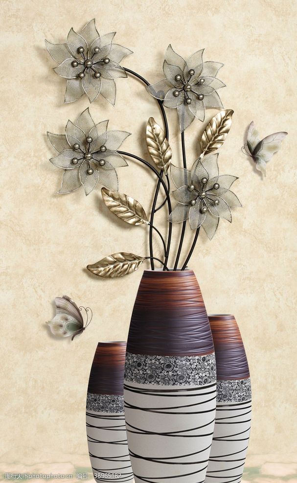 花卉无框画花瓶装饰画图片