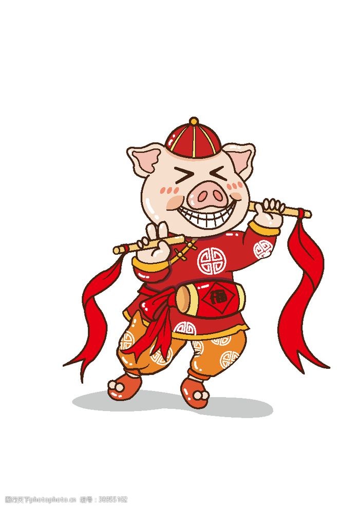 ppt图表素材卡通猪喜庆猪图片