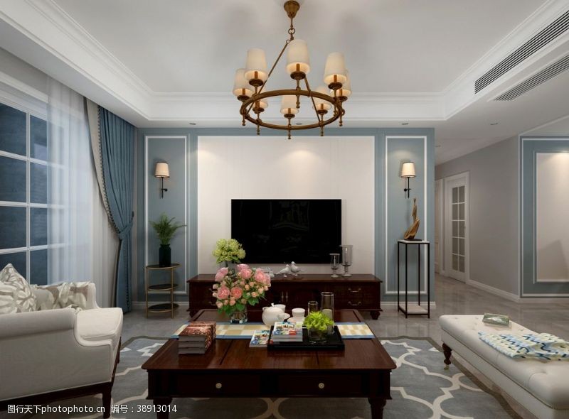 美式家具美式客厅效果图图片