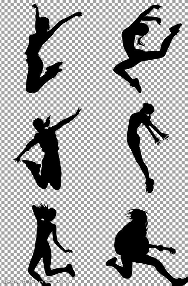 运动跃动人物跳跃剪影图片