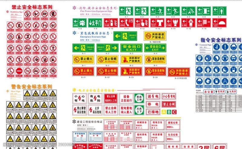 指示标志大全安全标识牌大全图片