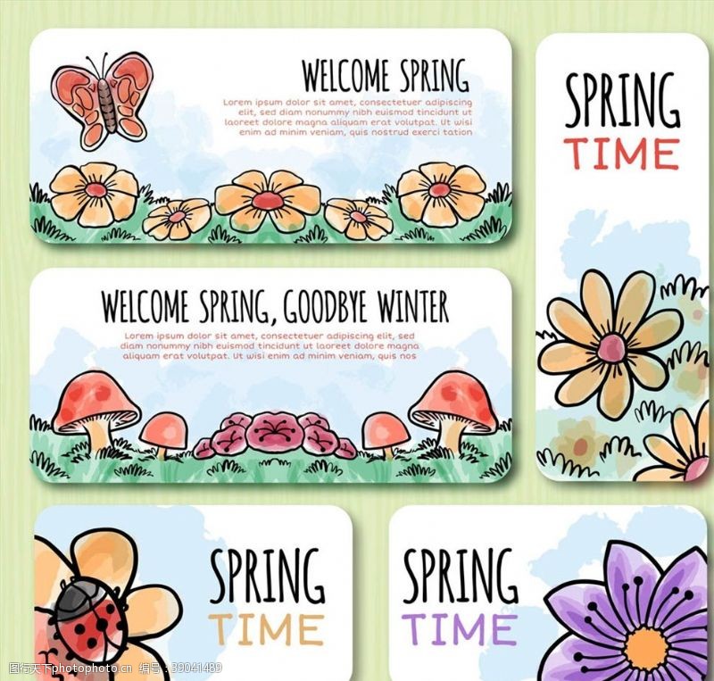 彩绘物件春季植物图片