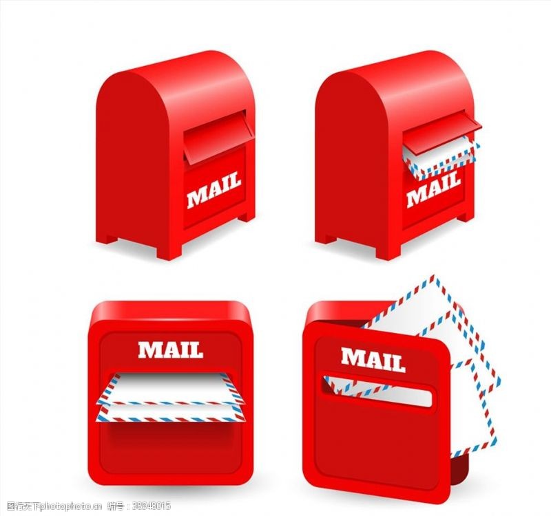 邮筒红色信箱设计图片