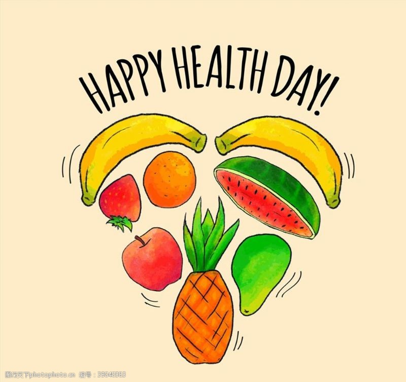 世界健康日水果爱心图片