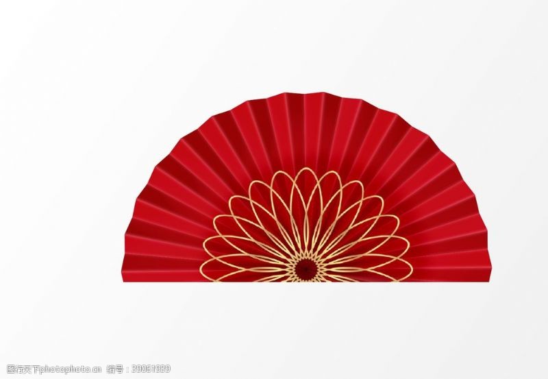 纸折扇红色传统折扇图片
