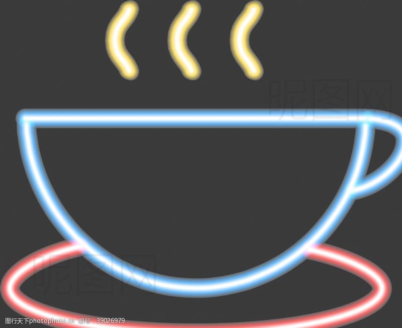 茶业标志霓虹灯咖啡图片