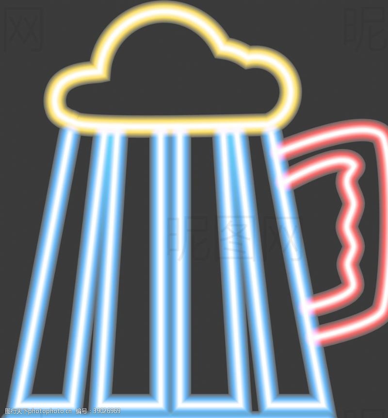 网吧平面设计霓虹灯啤酒图片