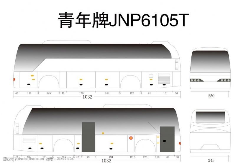 公交车身广告青年JNP6105T图片