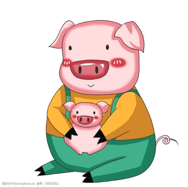手势合集手绘猪插画猪图片