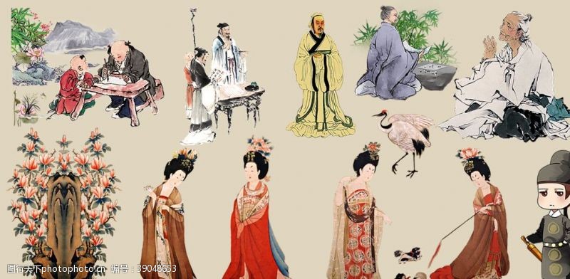 古筝文化古代人物图片