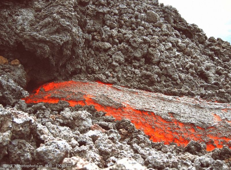 火山岩浆户外自然背景素材图片