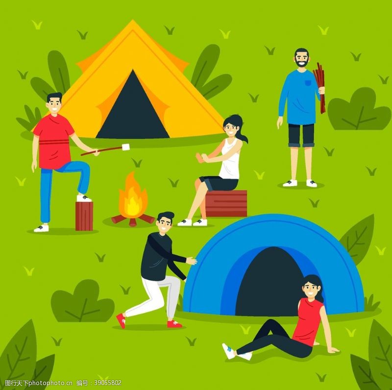 野外帐篷露营图片