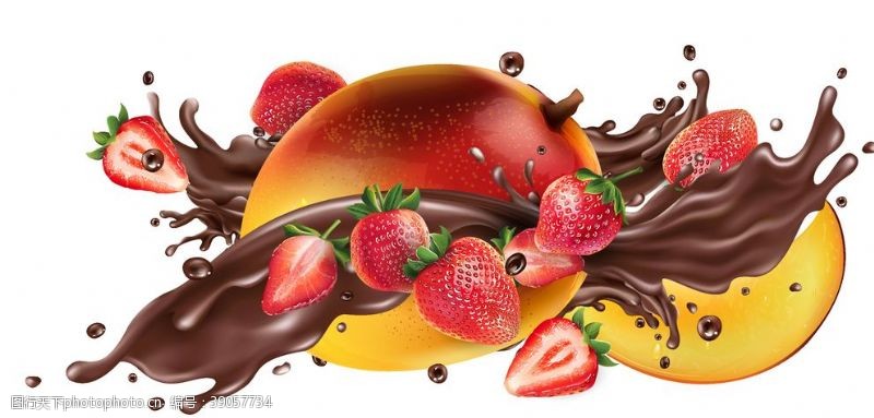 草莓冰淇淋水果巧克力图片