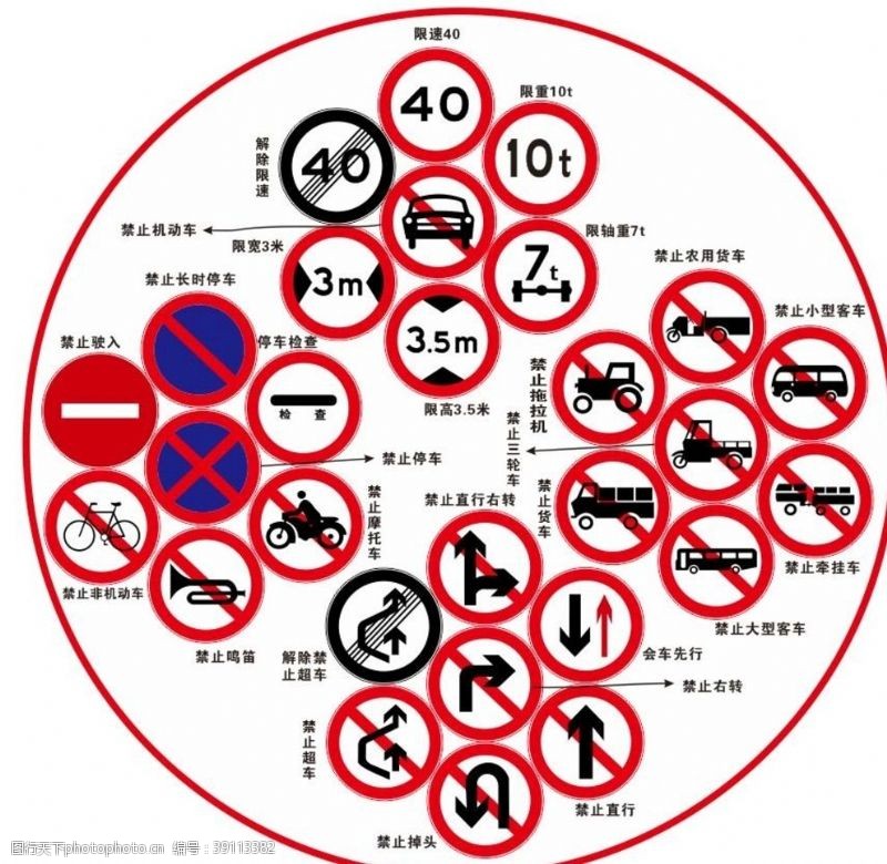 禁止车辆通行交通标志图片