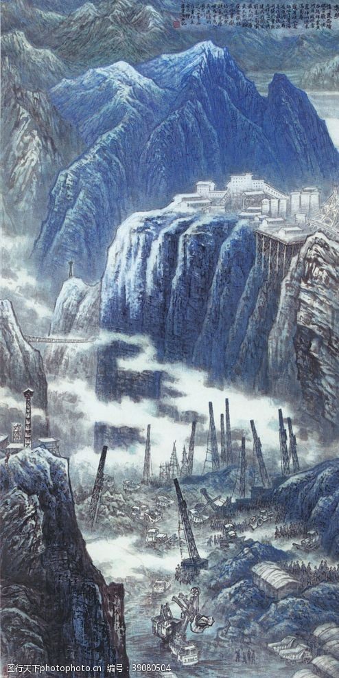 崇山峻岭龙羊峡的黎明图图片