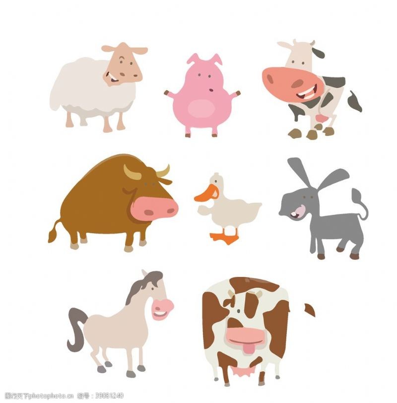 羊奶卡通动物矢量图图片