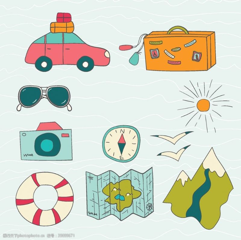 旅行箱旅行元素图片