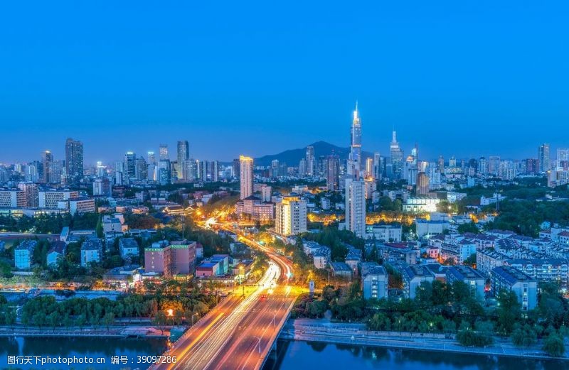 南京地标建筑南京城市夜景图片