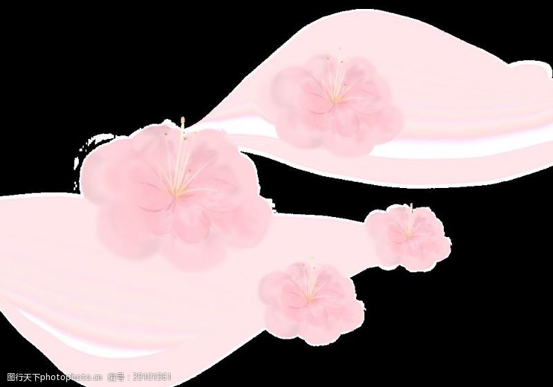 粉色背景飘落的花瓣图片