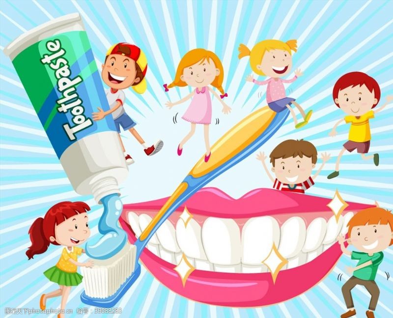 刷牙的个儿童图片
